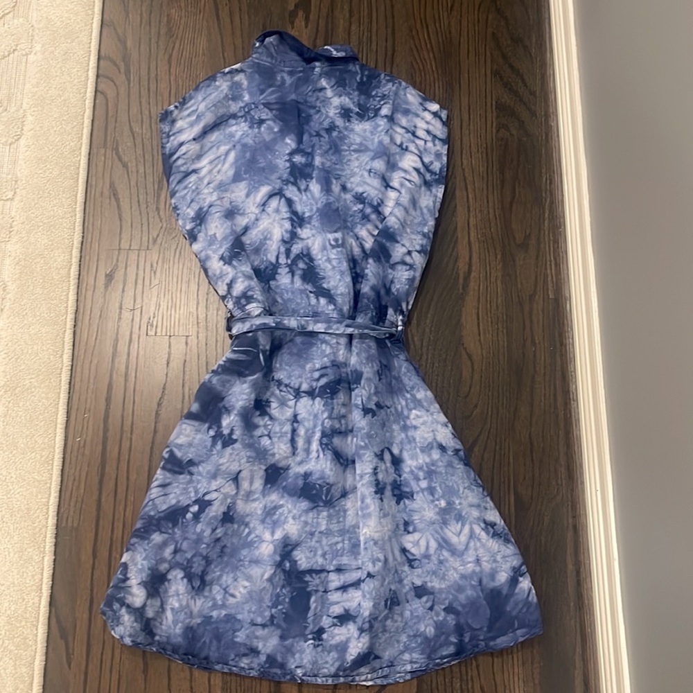 Bella Dahl Girl’s Tie Dye cap sleeve shirt dress with pockets - Picture 5 of 5